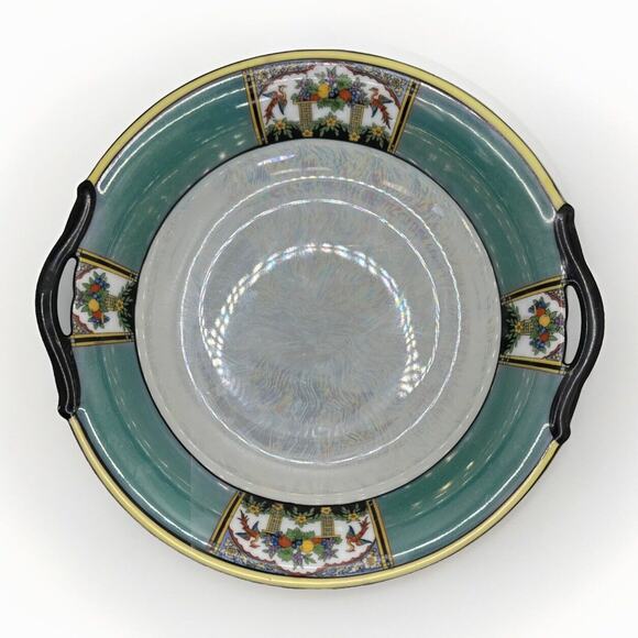 Vintage Noritake Morimura Hand Painted Made In Japan Handled Bowl 9.75” Round - Picture 2 of 9